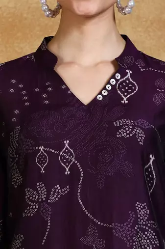 Women Bandhani Printed Kurta with Trousers