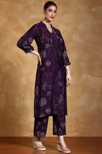 Women Bandhani Printed Kurta with Trousers
