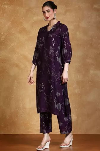 Women Bandhani Printed Kurta with Trousers