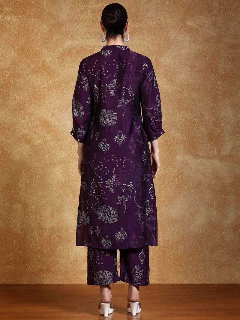 Women Bandhani Printed Kurta with Trousers