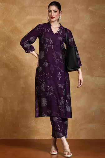 Women Bandhani Printed Kurta with Trousers