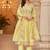 Floral Embroidered Chanderi Cotton Round Neck A-Line Kurta With Trousers & Dupatta