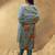 Sea Green Floral Printed Round Neck Kurta with Trousers & Dupatta