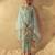 Sea Green Floral Printed Round Neck Kurta with Trousers & Dupatta