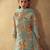 Sea Green Floral Printed Round Neck Kurta with Trousers & Dupatta