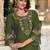 Floral Embroidered Thread Work Pure Cotton Straight Kurta With Trousers & Dupatta