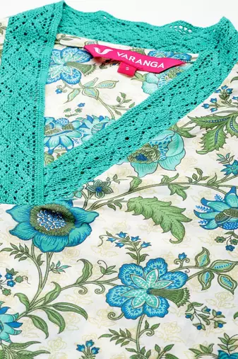 Floral Printed Regular Pure Cotton Kurta with Trousers