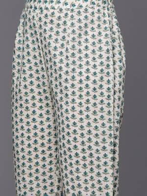 Floral Printed Regular Pure Cotton Kurta with Trousers 3