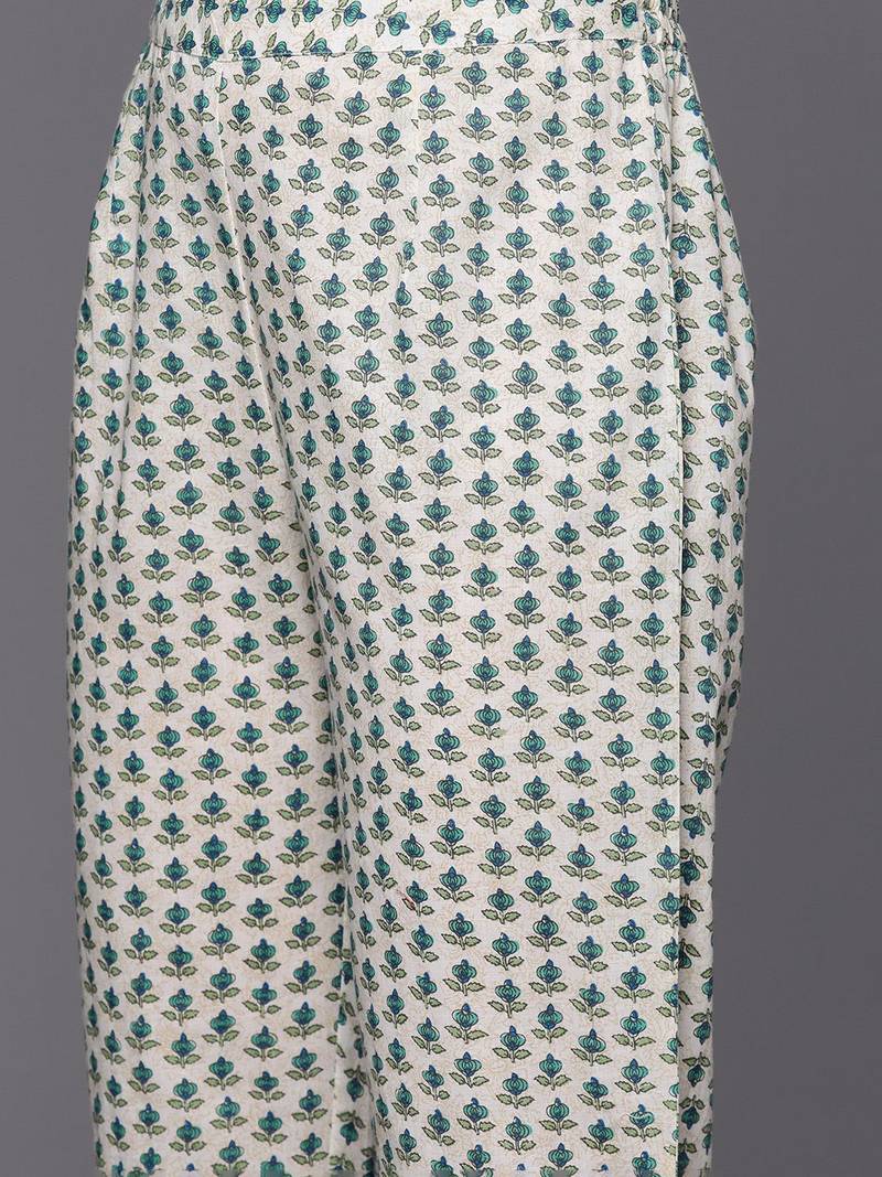 Floral Printed Regular Pure Cotton Kurta with Trousers
