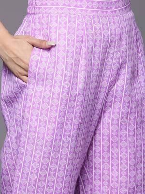 Floral Printed Thread Work Kurta with Trousers & Dupatta 4