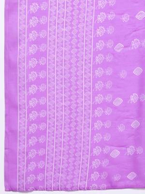 Floral Printed Thread Work Kurta with Trousers & Dupatta 5