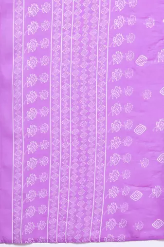 Floral Printed Thread Work Kurta with Trousers & Dupatta