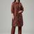 Women Bandhani Printed Regular Chanderi Silk Kurta with Trousers