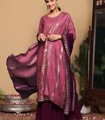 Women Embroidered Regular Sequinned Kurta with Sharara & With Dupatta