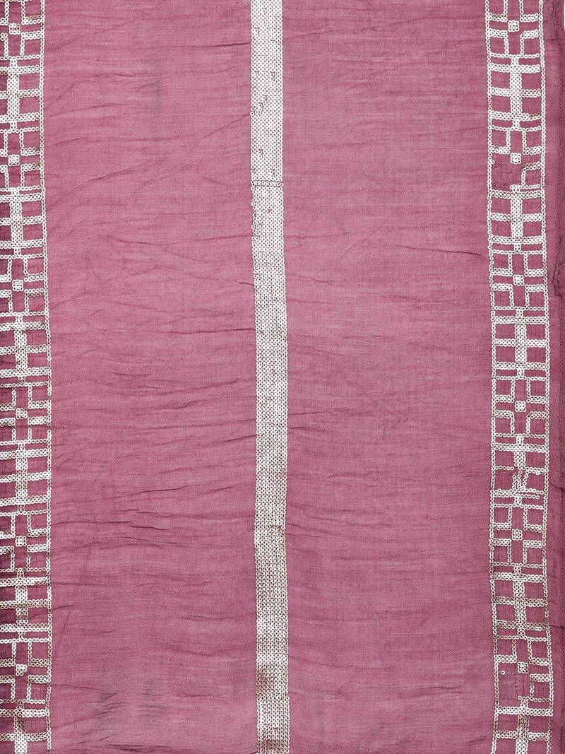 Women Embroidered Regular Sequinned Kurta with Sharara & With Dupatta