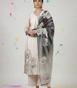 women floral printed regular thread work  cotton kurta with trousers & with dupatta