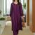 Women Striped Regular Silk Crepe Kurta with Trousers