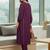 Women Striped Regular Silk Crepe Kurta with Trousers
