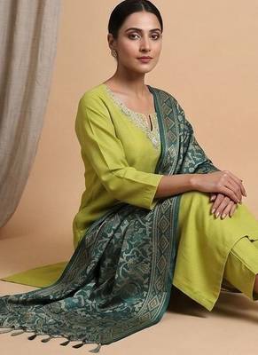 Women Ethnic Motifs Embroidered Regular Thread Work Kurta with Trousers & With Dupatta 2