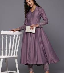 Sequinned Panelled Pure Silk Kurta with Trouser