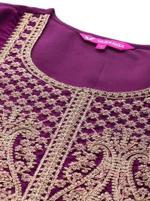 Women Ethnic Motifs Embroidered Kurta with Palazzos & With Dupatta 2