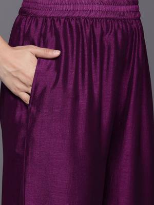 Women Ethnic Motifs Embroidered Kurta with Palazzos & With Dupatta 3