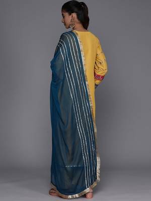 Round Neck Ethnic Motifs Embroidered Regular Kurta with Trousers & With Dupatta 6