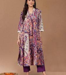 Women Paisley Printed Cotton A-Line Kurta with Trousers