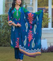 Women Ethnic Motifs Printed Regular Sequinned Kurta with Trousers & With Dupatta