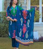 Women Ethnic Motifs Printed Regular Sequinned Kurta with Trousers & With Dupatta