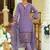 Geometric Printed Notch Neck Thread Work Pure Cotton Kurta With Trouser & Dupatta