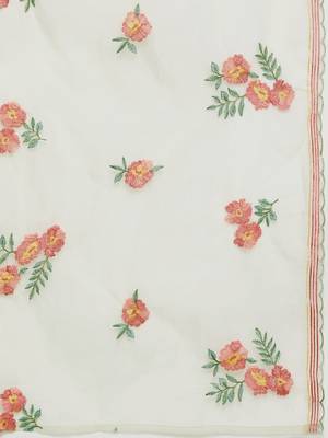 Floral Printed Regular Thread Work Pure Silk Kurta with Trousers & Dupatta 4