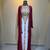 Burgundy & Ivory Royal Embroidered Kaftan Dress with Gold Work Stitched Dresses