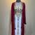 Burgundy & Ivory Royal Embroidered Kaftan Dress with Gold Work Stitched Dresses