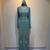 Luxury Turquoise Embroidered Stitched Kaftan Dress with Belt & Hood Stitched Dresses