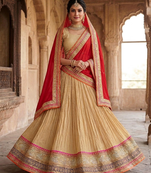 golden  embroidered Lehenga choli