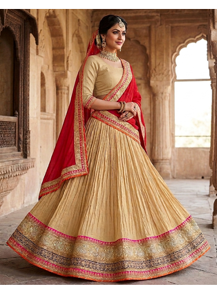 golden  embroidered Lehenga choli 2