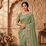 fancy sea green party wear saree 