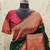 Sea green art silk blend banarasi jacquard motif work saree with unstitched blouse piece