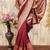 Maroon art silk blend banarasi jacquard motif work saree with unstitched blouse piece