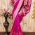 Pink art silk blend banarasi jacquard motif work saree with unstitched blouse piece
