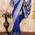 Royal blue art silk blend banarasi jacquard motif work saree with unstitched blouse piece