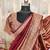 Maroon art silk blend banarasi jacquard motif work saree with unstitched blouse piece