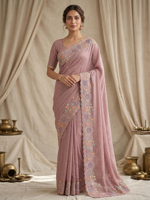 party wear festival crepe saree  1