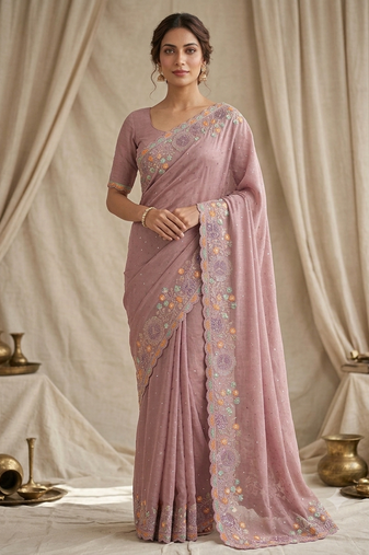 party wear festival crepe saree 