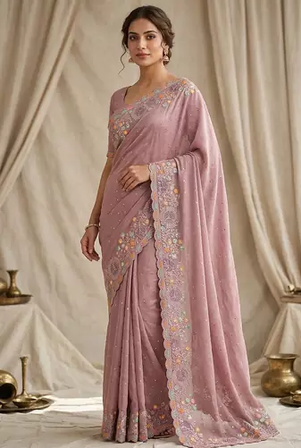 new party wear festival crepe saree 