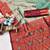 Red rama art silk blend banarasi jacquard motif work saree with unstitched blouse piece