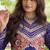 Blue faux georgette bandhni print with kutchi patche work ruffle navratri gown