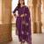 Wine crepe readymade suit with embroidery & sequence work