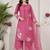 Pink crepe readymade suit with embroidery & sequence work